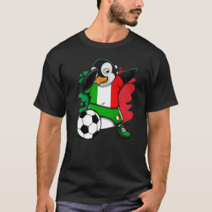 Dabbing Pinguin Italy Soccer Fans Jersey Flag Foot T-Shirt