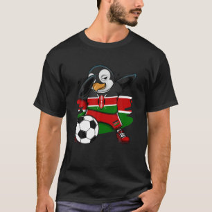 Dabbing Pinguin Kenya Soccer Fans Jersey Flag Foot T-Shirt