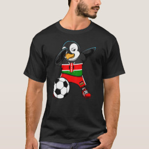 Dabbing Pinguin Kenya Soccer Fans Jersey Flag Foot T-Shirt