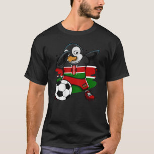 Dabbing Pinguin Kenya Soccer Fans Jersey Flag Foot T-Shirt
