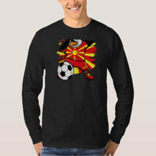 Dabbing Pinguin Mazedonien Soccer Fans Jersey Foot T-Shirt