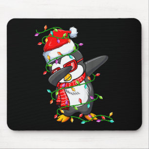 Dabbing Pinguin mit Weihnachtsmannmütze - Pinguinl Mousepad