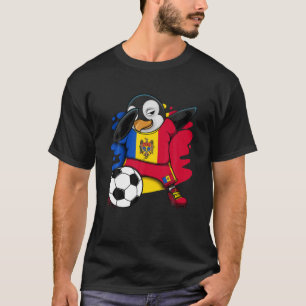 Dabbing Pinguin Moldau Fußball Fans Jersey Footbal T-Shirt