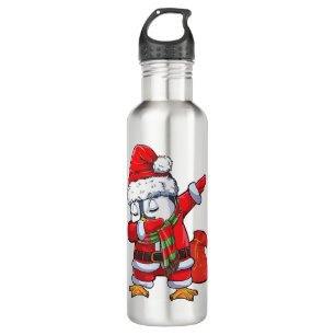 Dabbing Pinguin santa claus Kostüm Weihnachtsgesc Edelstahlflasche
