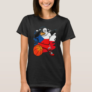 Dabbing Pinguin Tschechische Republik Basketball F T-Shirt