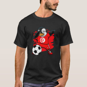 Dabbing Pinguin Tunesien Soccer Fans Jersey Footba T-Shirt