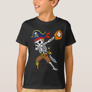 Dabbing-Pirat-Skelett-Baseball-lustiges Halloween T-Shirt