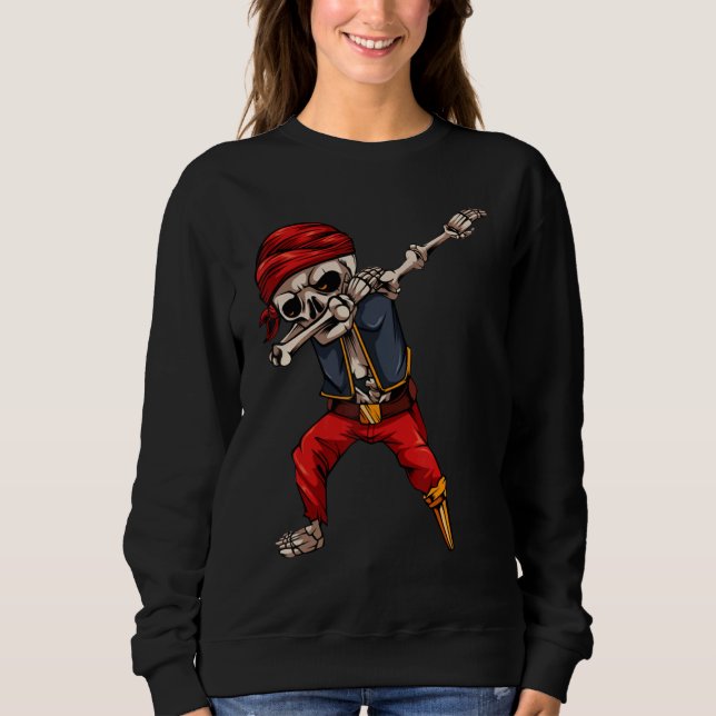 Dabbing-Piratenskelett 2 Sweatshirt (Vorderseite)