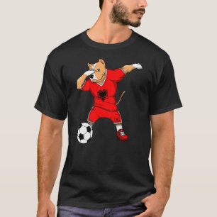 Dabbing Pitbull Albanien Fußballfans Jersey Albani T-Shirt