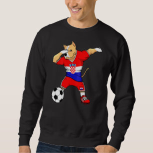 Dabbing Pitbull Croatia Fußballfans Jersey Kroatie Sweatshirt