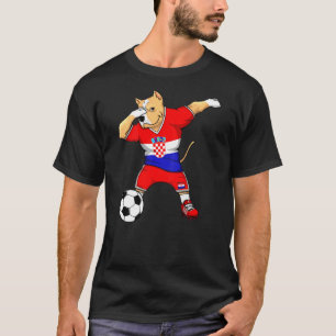 Dabbing Pitbull Croatia Fußballfans Jersey Kroatie T-Shirt