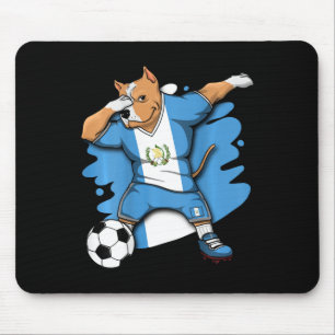 Dabbing Pitbull Guatemala Fußball Liebhaber Jersey Mousepad