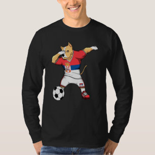 Dabbing Pitbull Serbia Soccer Fans Jersey Serbisch T-Shirt