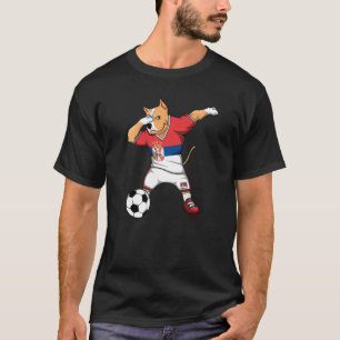 Dabbing Pitbull Serbien Fußballfans Trikot serbisc T-Shirt