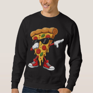 Dabbing Pizza Kinder Coole Sonnenbrille Pizzastück Sweatshirt