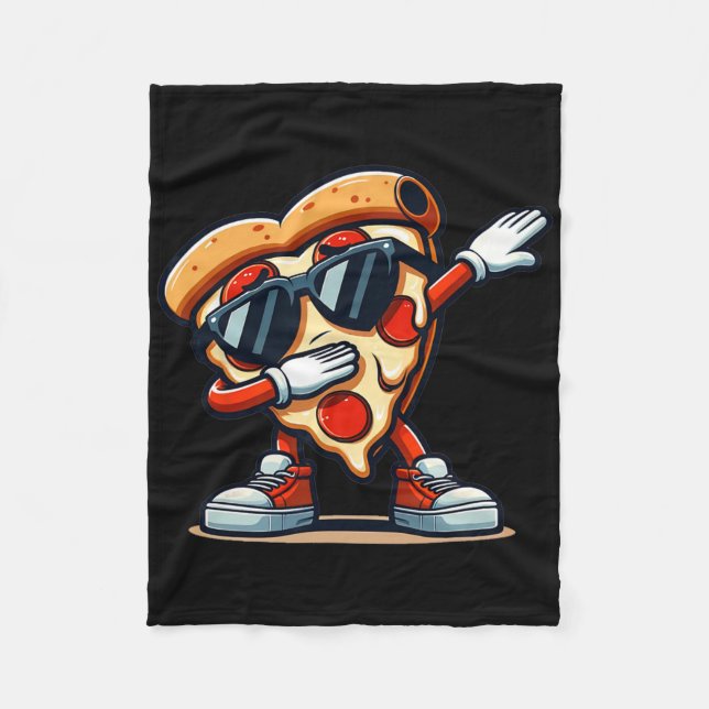 Dabbing Pizza Pizza Tancing Pizza Liebe Geburtstag Fleecedecke (Vorderseite)
