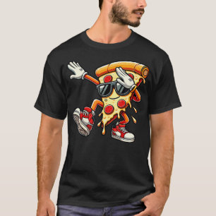 Dabbing-Pizza-Scheibe-Tanz-Pizza-Kleiner-Junge-Tan T-Shirt