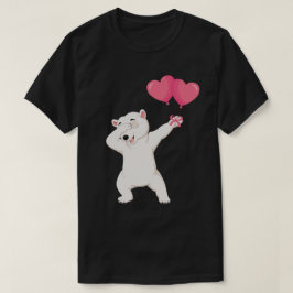 Dabbing Polar Bär Herz Valentinstag Geschenk T-Shirt