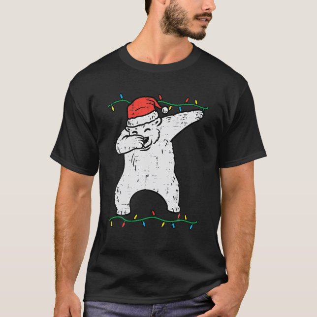 Dabbing Polar Bear Dab Xmas Pjs Christmas Boys Kid T-Shirt (Vorderseite)