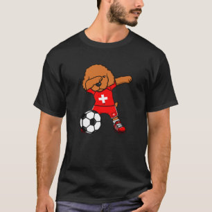 Dabbing Poodle Dog Schweiz Fußball Fans Jersey T-Shirt