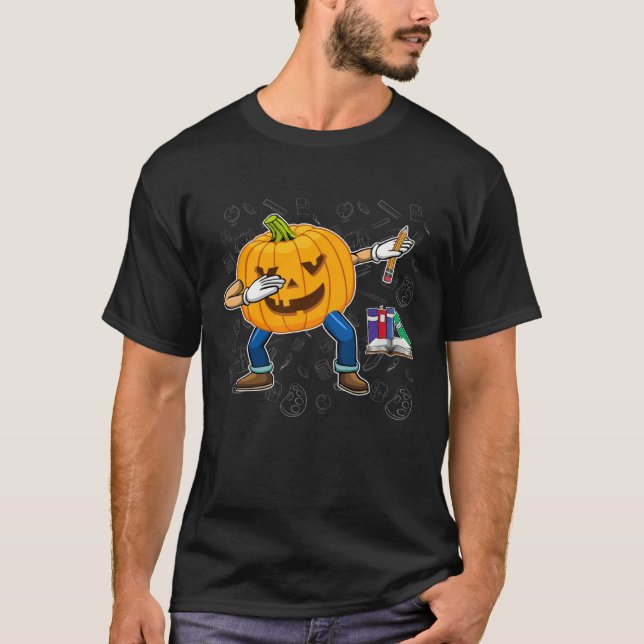 Dabbing Pumpkin  Back To School & Halloween Kids T-Shirt (Vorderseite)