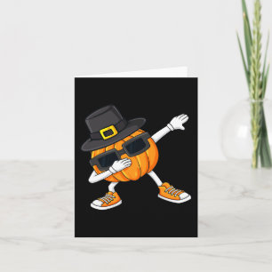 Dabbing Pumpkin Pilgrim Thanksgiving Day Boys Girl Karte