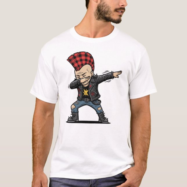 Dabbing Punk – Frecher Cartoon Style T-Shirt (Vorderseite)