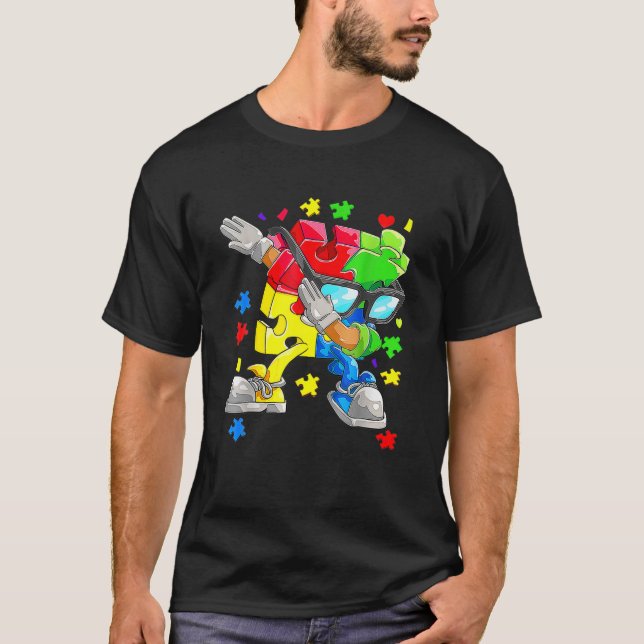 Dabbing Puzzle Autism Piece Sonnenbrille T-Shirt A (Vorderseite)