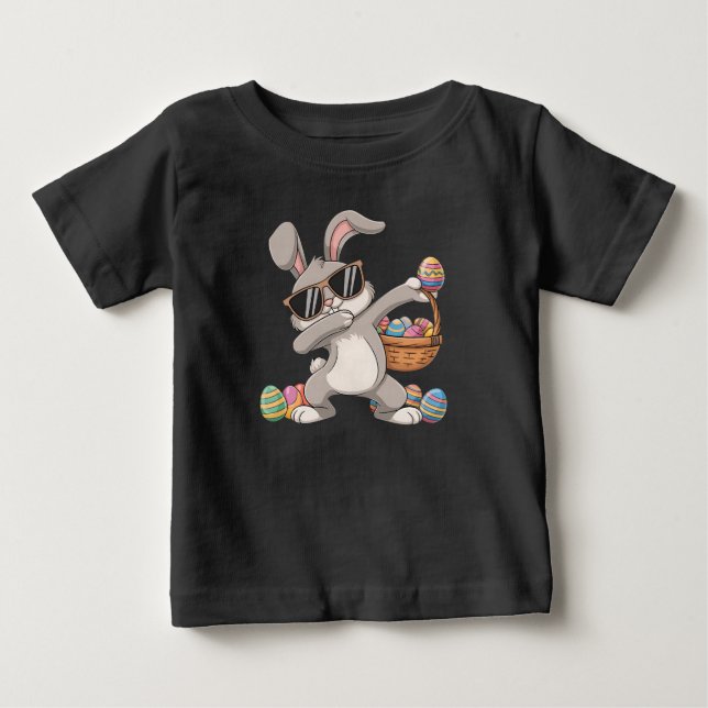 Dabbing Rabbit Bunny Oaster Eggs Korb Baby T-shirt (Vorderseite)