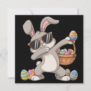Dabbing Rabbit Bunny Oaster Eggs Korb Einladung