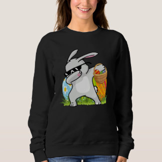Dabbing Rabbit Easter Day Eggs Bunny Dabbing Boys  Sweatshirt