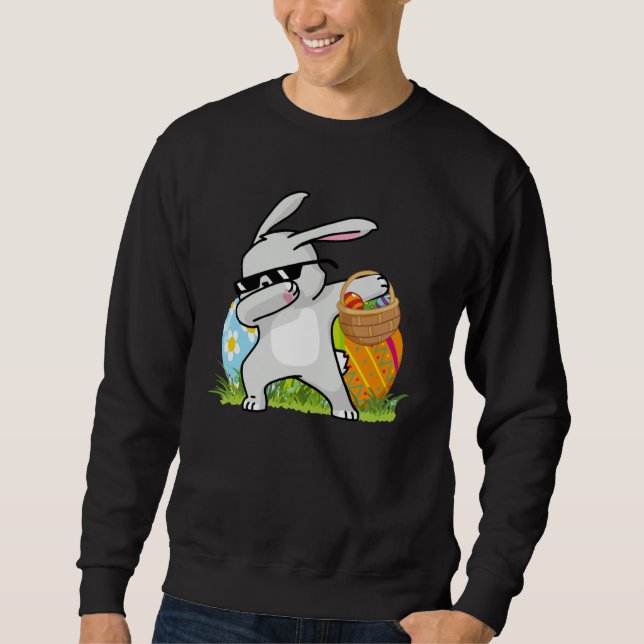 Dabbing Rabbit Easter Day Eggs Bunny Dabbing Boys  Sweatshirt (Vorderseite)