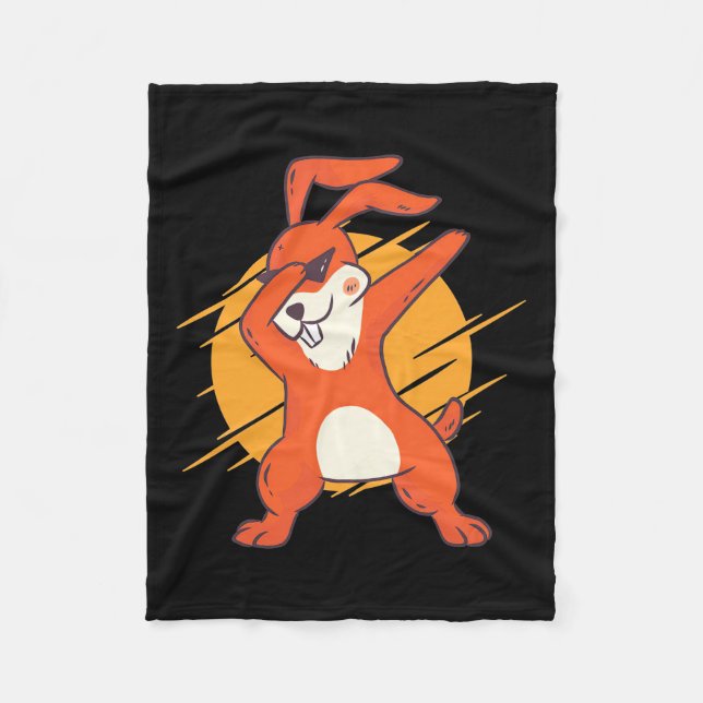 Dabbing Rabbit Fleecedecke (Vorderseite)