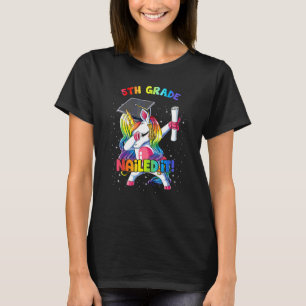 Dabbing Rainbow Unicorn 5th Grade Nails T-Shirt