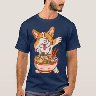 Dabbing Ramen Anime Lustige Nudeln Kawaii Hund Jap T-Shirt