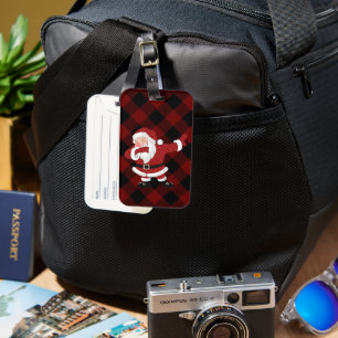 Dabbing Red Kariert Santa Claus   Fun Rustic Buffa Gepäckanhänger