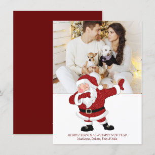 Dabbing Red Santa Claus Fun Holiday XMAS Humor Feiertagskarte