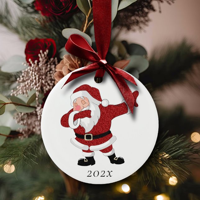 Dabbing Red Santa Claus | Fun Holiday XMAS Spaß Keramik Ornament (Von Creator hochgeladen)