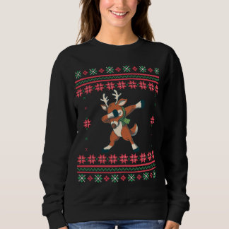 Dabbing Reindeer Ugly Christmas Sweater Sweatshirt