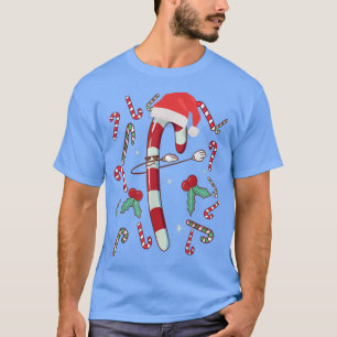 Dabbing Rote Weiße Zuckerstangen Frohe Weihnachten T-Shirt