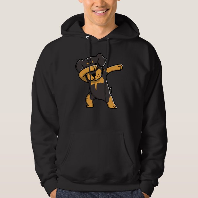 Dabbing Rottweiler 2 Hoodie (Vorderseite)