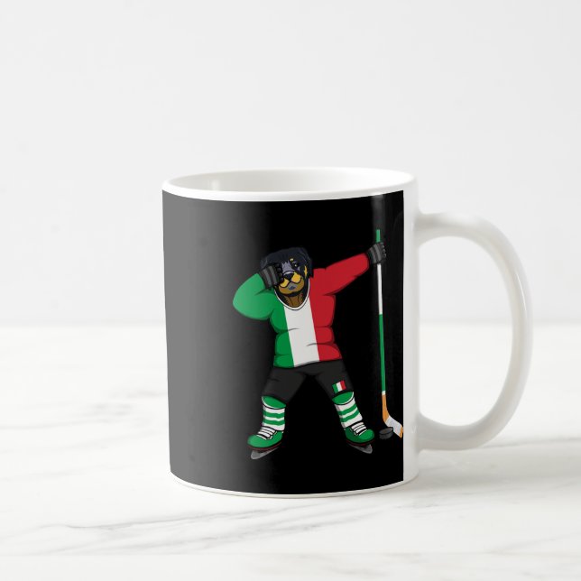 Dabbing Rottweiler Italy Ice Hockey Fans Jersey Wi Kaffeetasse (Rechts)