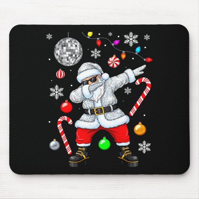 Dabbing Santa Christmas Disco Retro 70s 80s Vibes  Mousepad (Vorne)