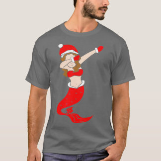 Dabbing Santa Christmas Mermaid T-Shirt