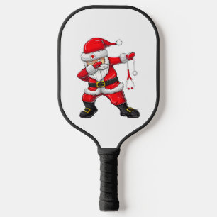 Dabbing Santa Christmas Scrub Pickleball Schläger