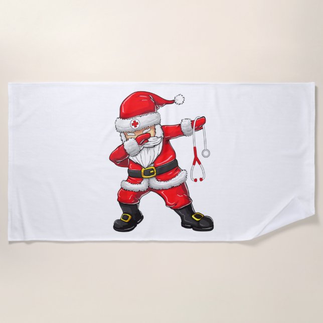 Dabbing Santa Christmas Scrub Strandtuch (Vorderseite)