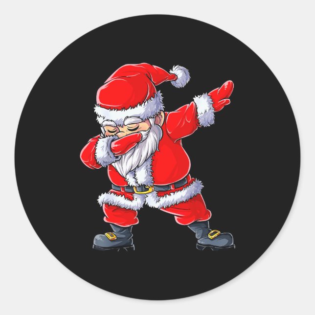 Dabbing Santa Claus Christmas Boys Men Funny Xmas  Runder Aufkleber (Vorderseite)