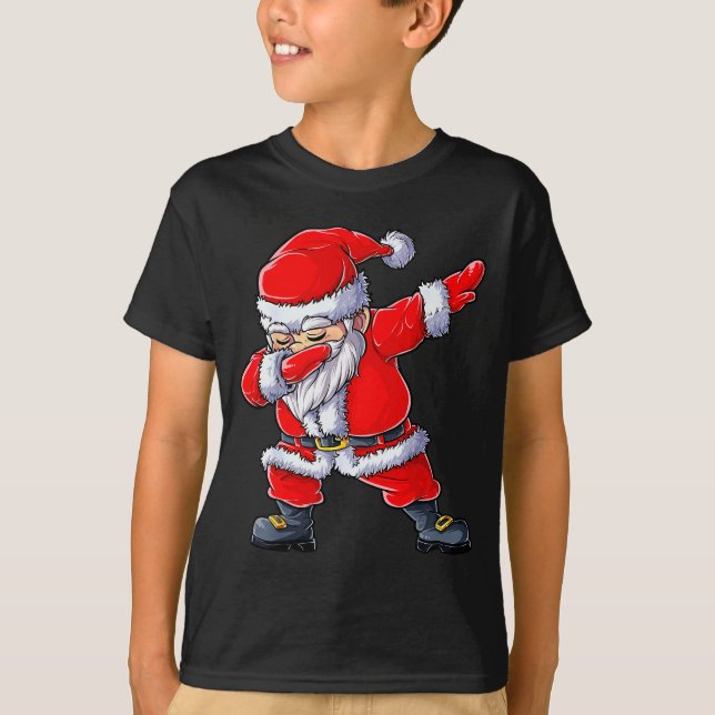 Dabbing Santa Claus Christmas Boys Men Funny Xmas  T-Shirt (Vorderseite)