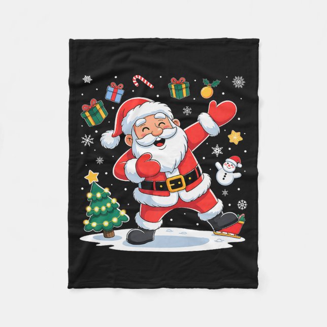 Dabbing Santa Claus Christmas Holiday Boys Kids Da Fleecedecke (Vorderseite)