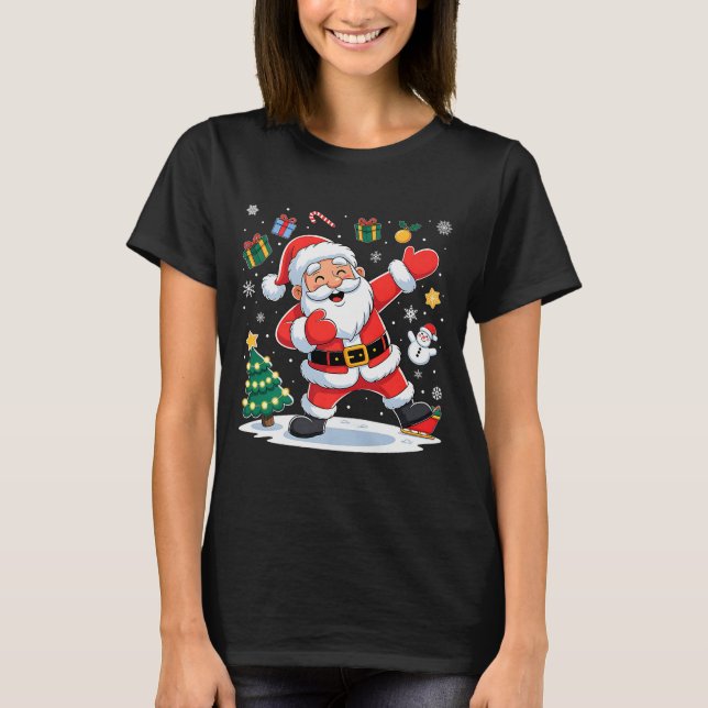 Dabbing Santa Claus Christmas Holiday Boys Kids Da T-Shirt (Vorderseite)